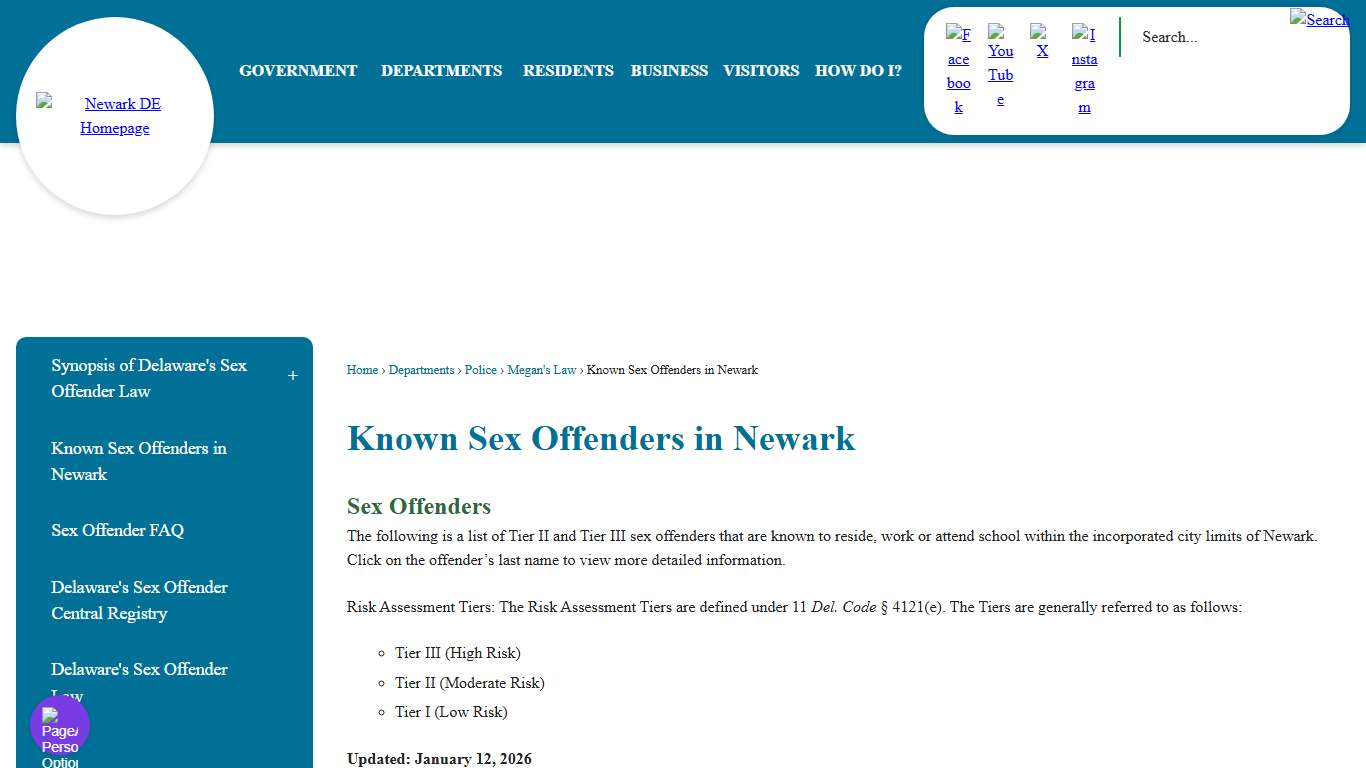 Known Sex Offenders in Newark Newark, DE - Official Website